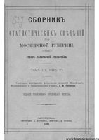 Сборник статистических сведений по Московской губернии. Отдел санитарной статистики. Том III. Вып. VI.