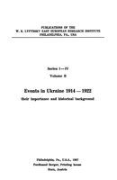 Ereignisse In Ukraine 1914-1922. Volume II