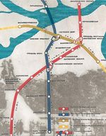 Схема линий ленинградского метрополитена (1967 год)