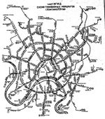 Трест МГЖД Схема московских трамвайных маршрутов с 16 октября 1931 года (1931 год)