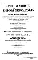 «Собрание декретов» (Исидор Меркатор); анонимная «Песнь о веке Карла».